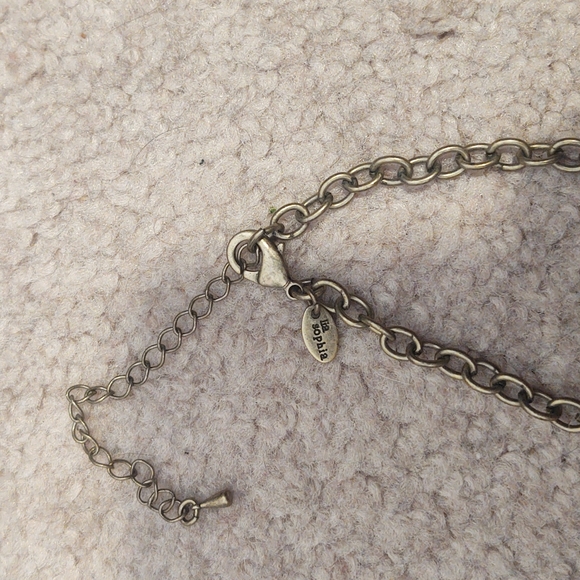 Long rustic gold necklace - Picture 3 of 4